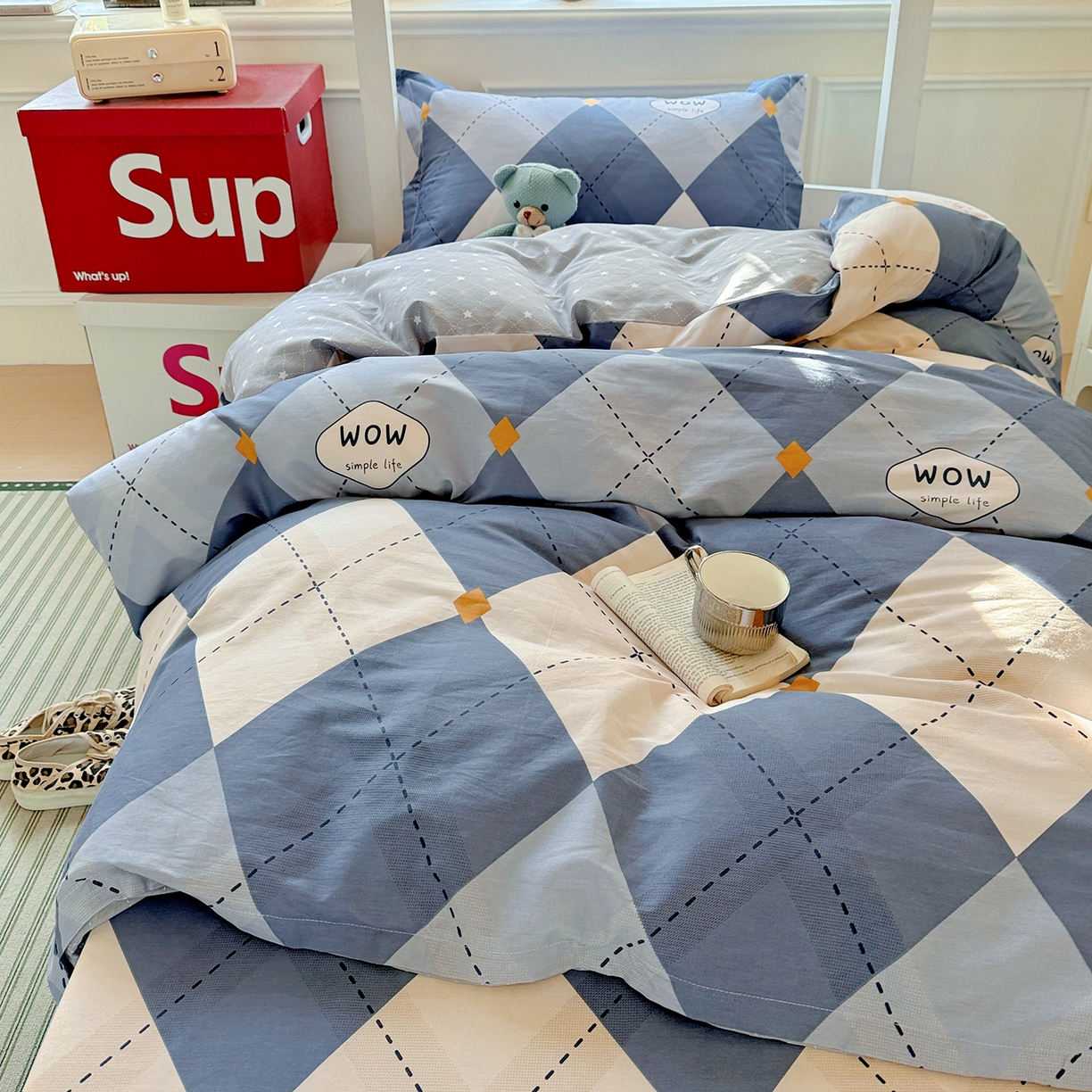 91家纺网 家纺一手货源 找家纺 依庭 2025新款全棉印花学生三件套宿舍三件套全棉三件套纯棉三件套 意林