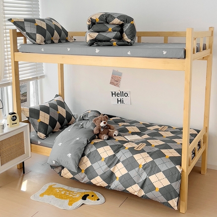 91家纺网 家纺一手货源 找家纺 （总）依庭 2025新款全棉印花学生三件套宿舍三件套全棉三件套纯棉三件套