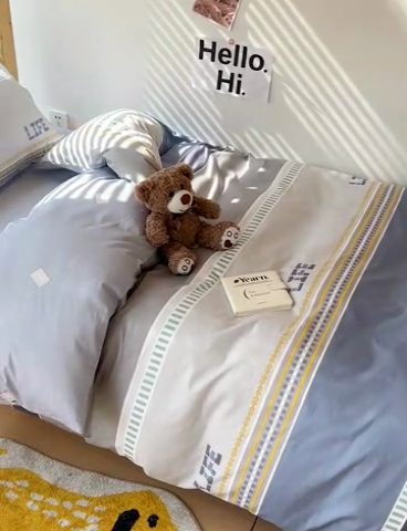 91家纺网 家纺一手货源 找家纺 依庭 2025新款全棉印花学生三件套宿舍三件套全棉三件套纯棉三件套 慕尼