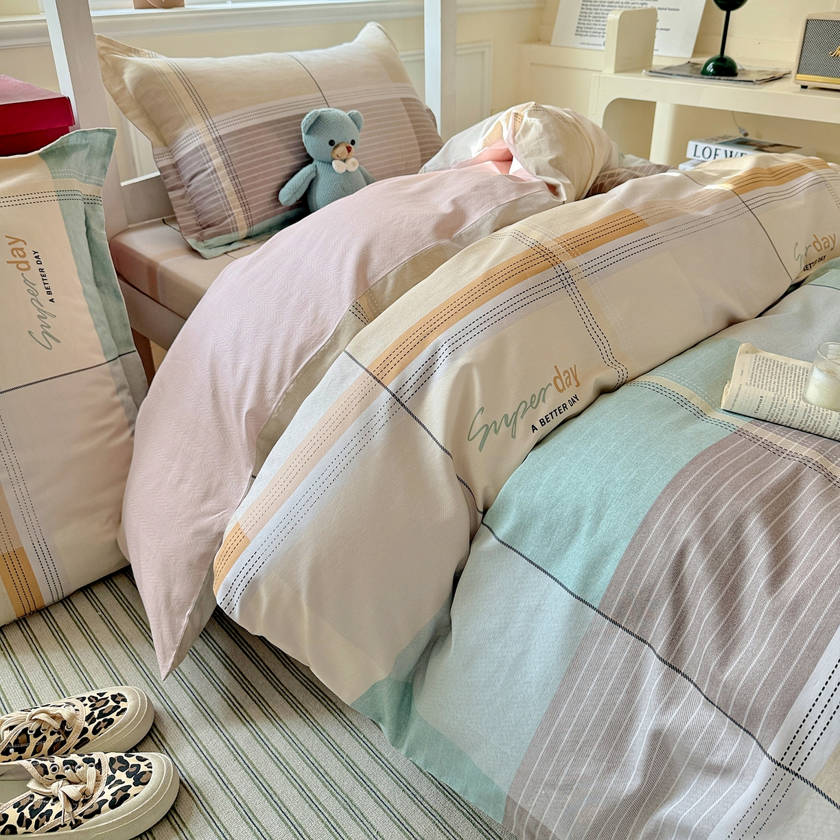 91家纺网 家纺一手货源 找家纺 依庭 2025新款全棉印花学生三件套宿舍三件套全棉三件套纯棉三件套 阳光沙漠