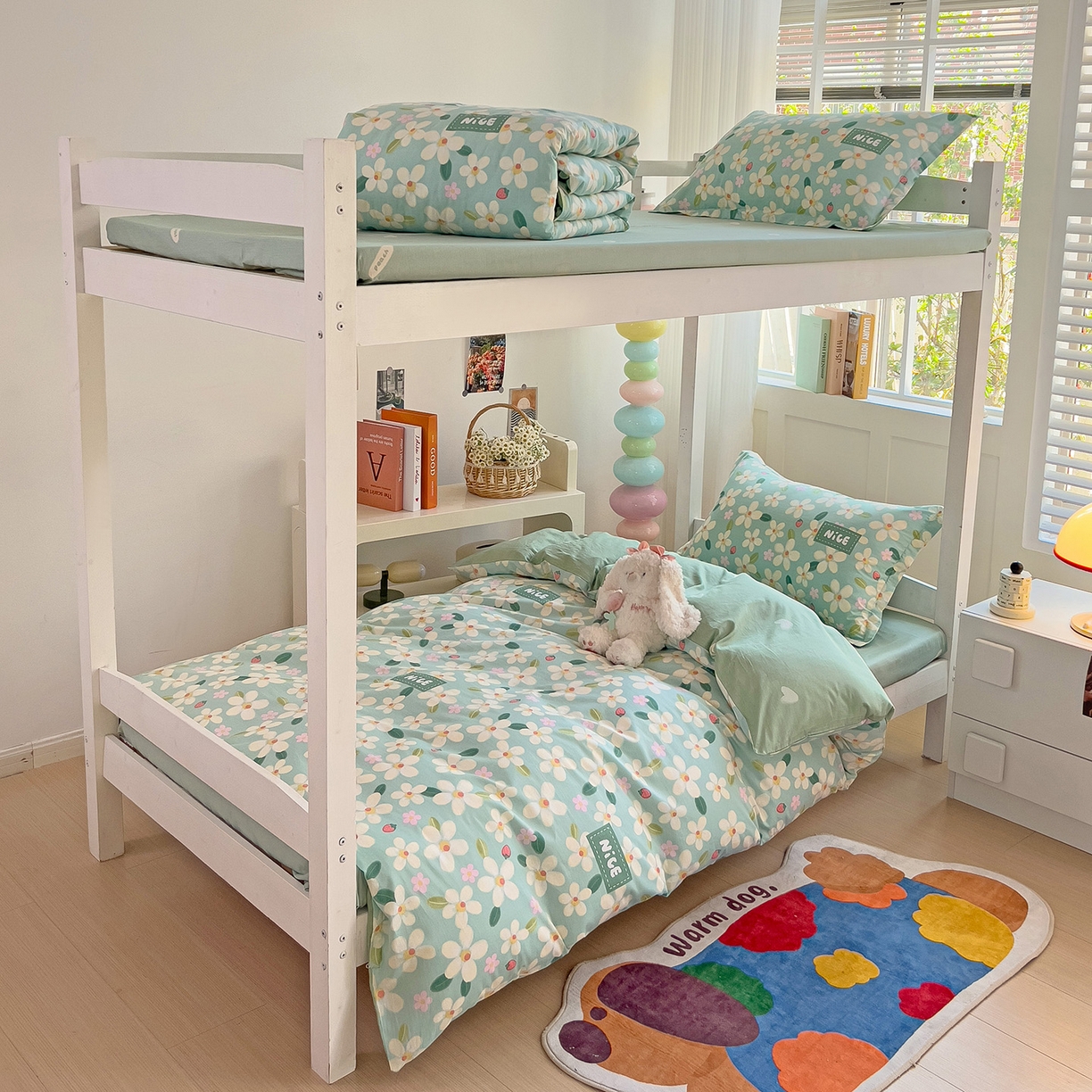 91家纺网 家纺一手货源 找家纺 依庭 2025新款全棉印花学生三件套宿舍三件套全棉三件套纯棉三件套 花满城