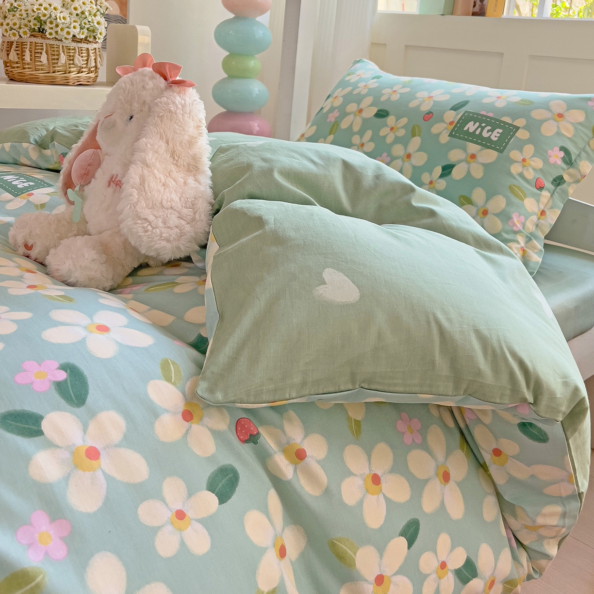 91家纺网 家纺一手货源 找家纺 依庭 2025新款全棉印花学生三件套宿舍三件套全棉三件套纯棉三件套 花满城