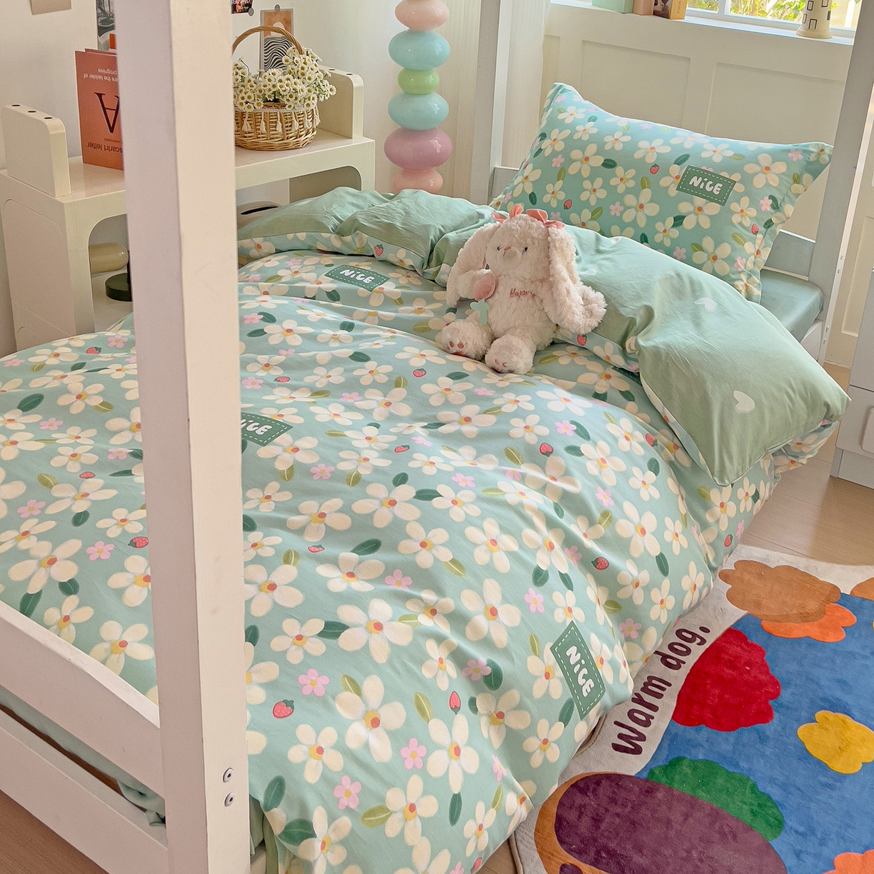 91家纺网 家纺一手货源 找家纺 依庭 2025新款全棉印花学生三件套宿舍三件套全棉三件套纯棉三件套 花满城