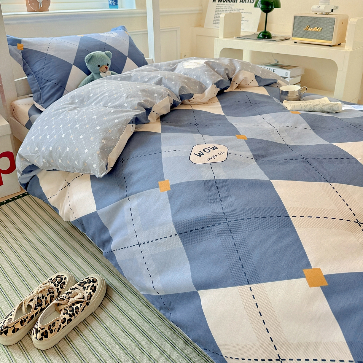 91家纺网 家纺一手货源 找家纺 依庭 2025新款全棉印花学生三件套宿舍三件套全棉三件套纯棉三件套 意林