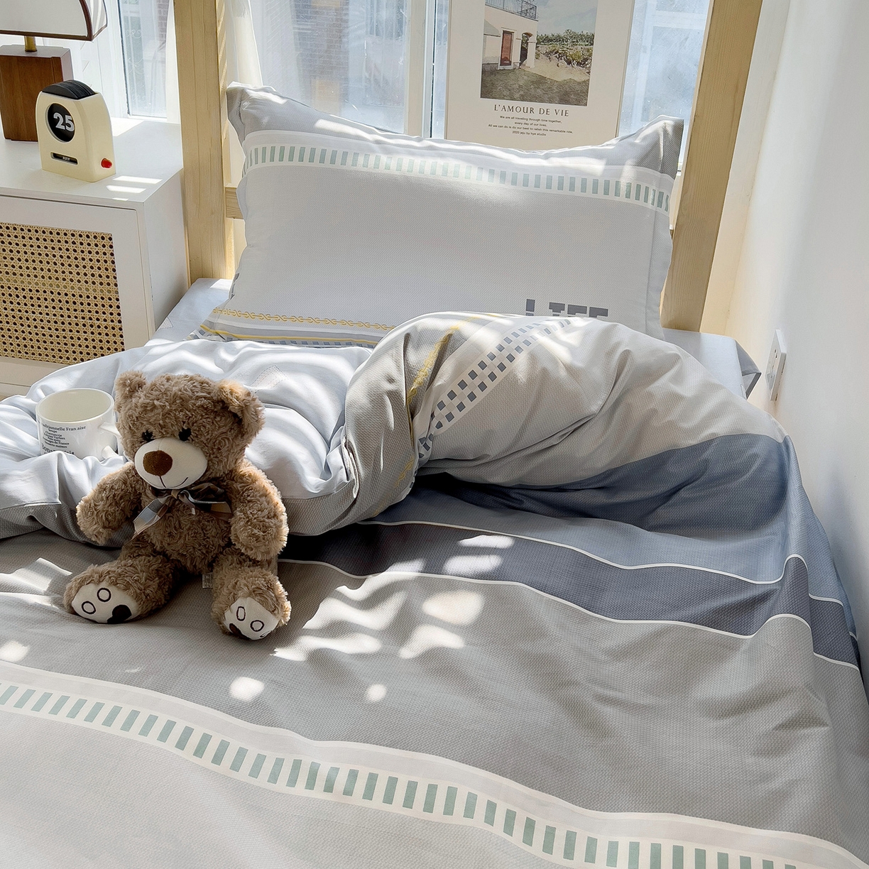 91家纺网 家纺一手货源 找家纺 依庭 2025新款全棉印花学生三件套宿舍三件套全棉三件套纯棉三件套 慕尼