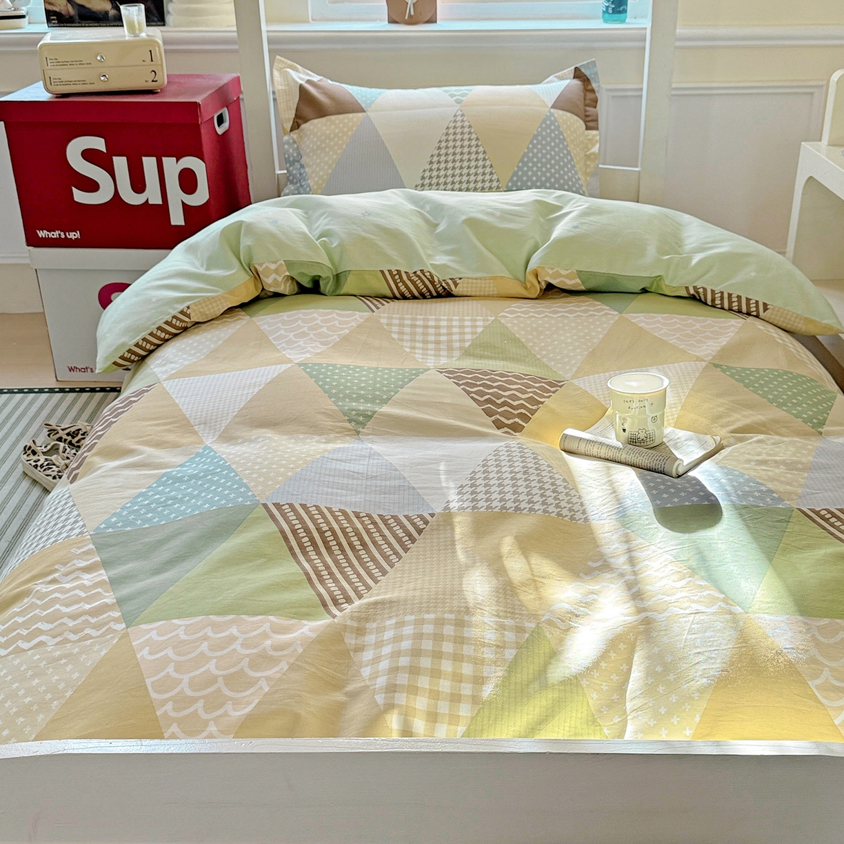 91家纺网 家纺一手货源 找家纺 依庭 2025新款全棉印花学生三件套宿舍三件套全棉三件套纯棉三件套 云峰