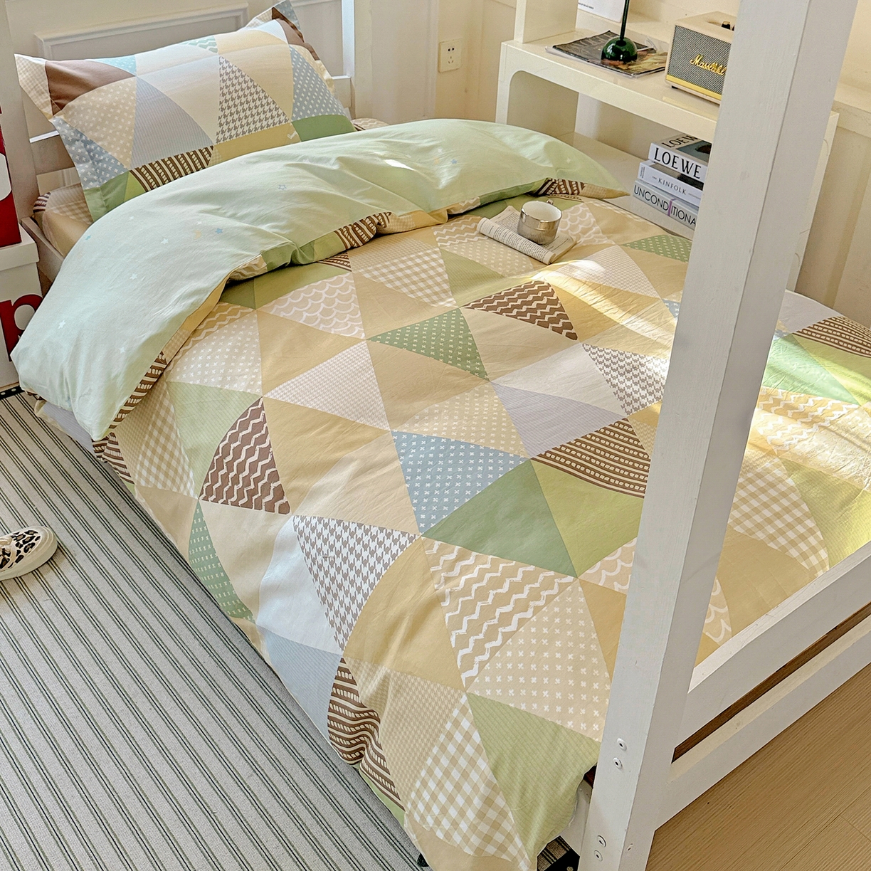 91家纺网 家纺一手货源 找家纺 依庭 2025新款全棉印花学生三件套宿舍三件套全棉三件套纯棉三件套 云峰