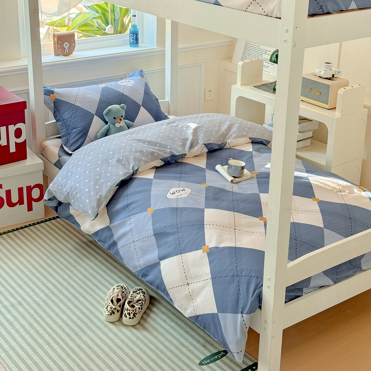 91家纺网 家纺一手货源 找家纺 依庭 2025新款全棉印花学生三件套宿舍三件套全棉三件套纯棉三件套 意林