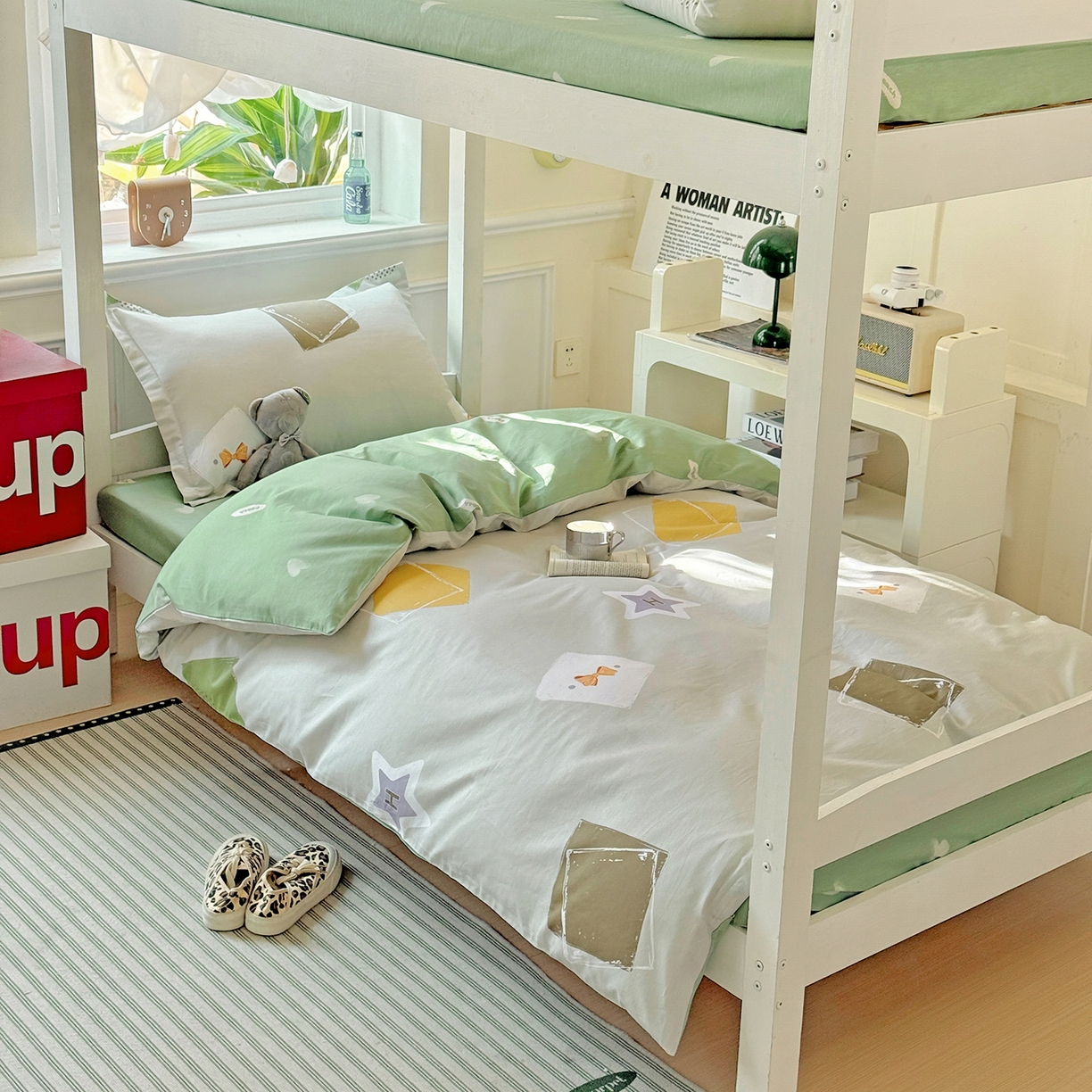 91家纺网 家纺一手货源 找家纺 依庭 2025新款全棉印花学生三件套宿舍三件套全棉三件套纯棉三件套 星烁