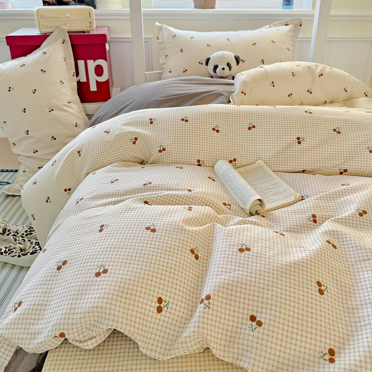 91家纺网 家纺一手货源 找家纺 依庭 2025新款全棉印花学生三件套宿舍三件套全棉三件套纯棉三件套 樱姿