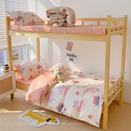 91家纺网 家纺一手货源 找家纺 （总）依庭 2025新款全棉印花学生三件套宿舍三件套全棉三件套纯棉三件套