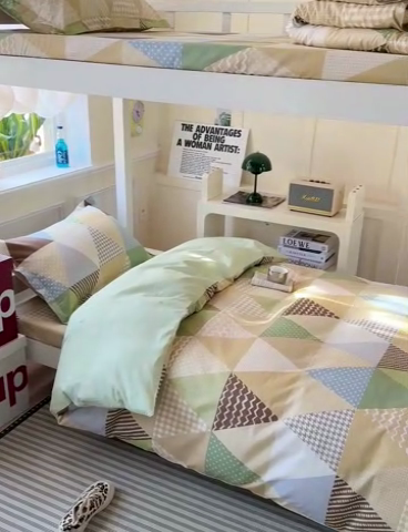 91家纺网 家纺一手货源 找家纺 依庭 2025新款全棉印花学生三件套宿舍三件套全棉三件套纯棉三件套 云峰