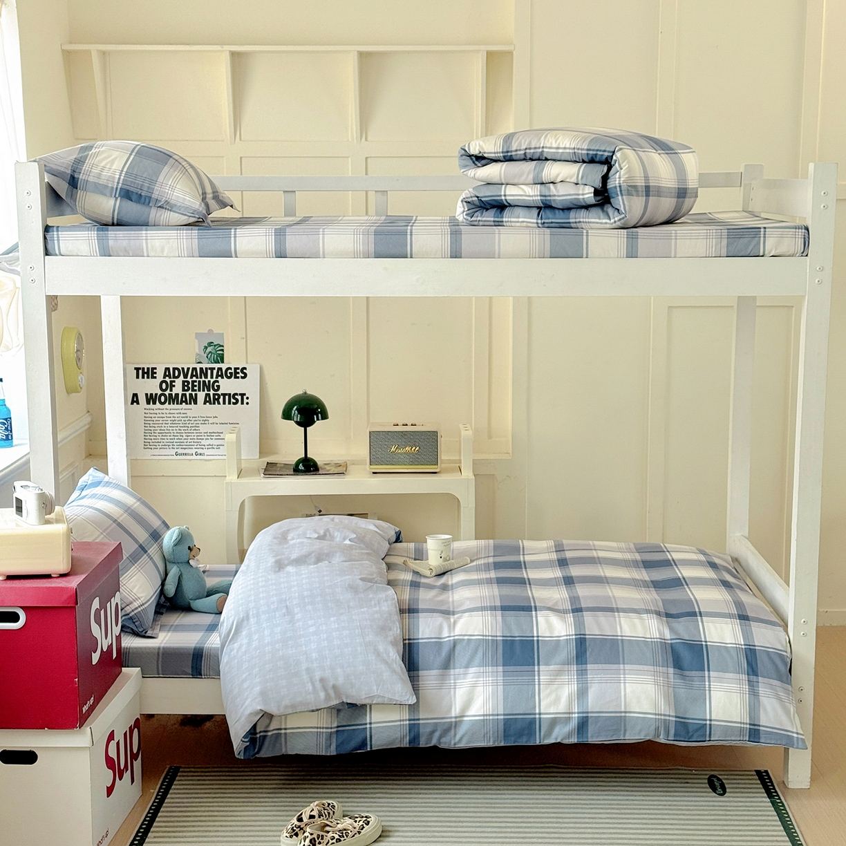 91家纺网 家纺一手货源 找家纺 依庭 2025新款全棉印花学生三件套宿舍三件套全棉三件套纯棉三件套 悬浮晶阵