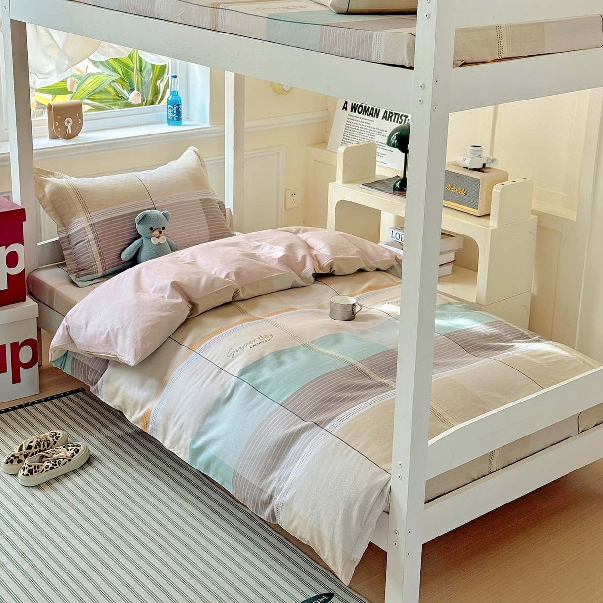 91家纺网 家纺一手货源 找家纺 依庭 2025新款全棉印花学生三件套宿舍三件套全棉三件套纯棉三件套 阳光沙漠