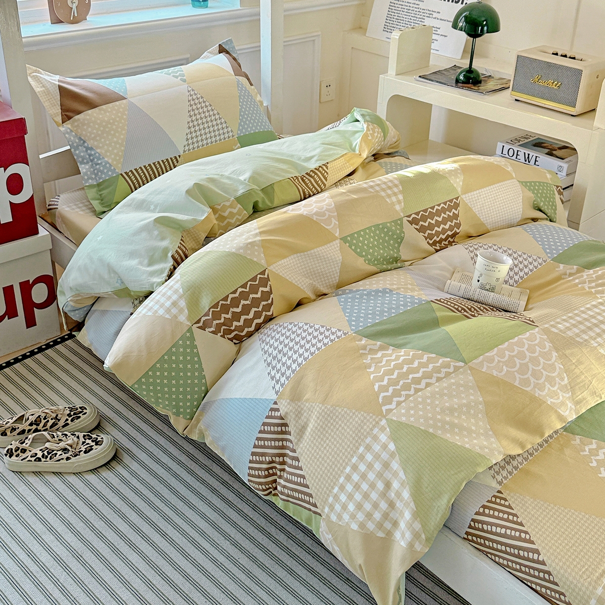 91家纺网 家纺一手货源 找家纺 依庭 2025新款全棉印花学生三件套宿舍三件套全棉三件套纯棉三件套 云峰