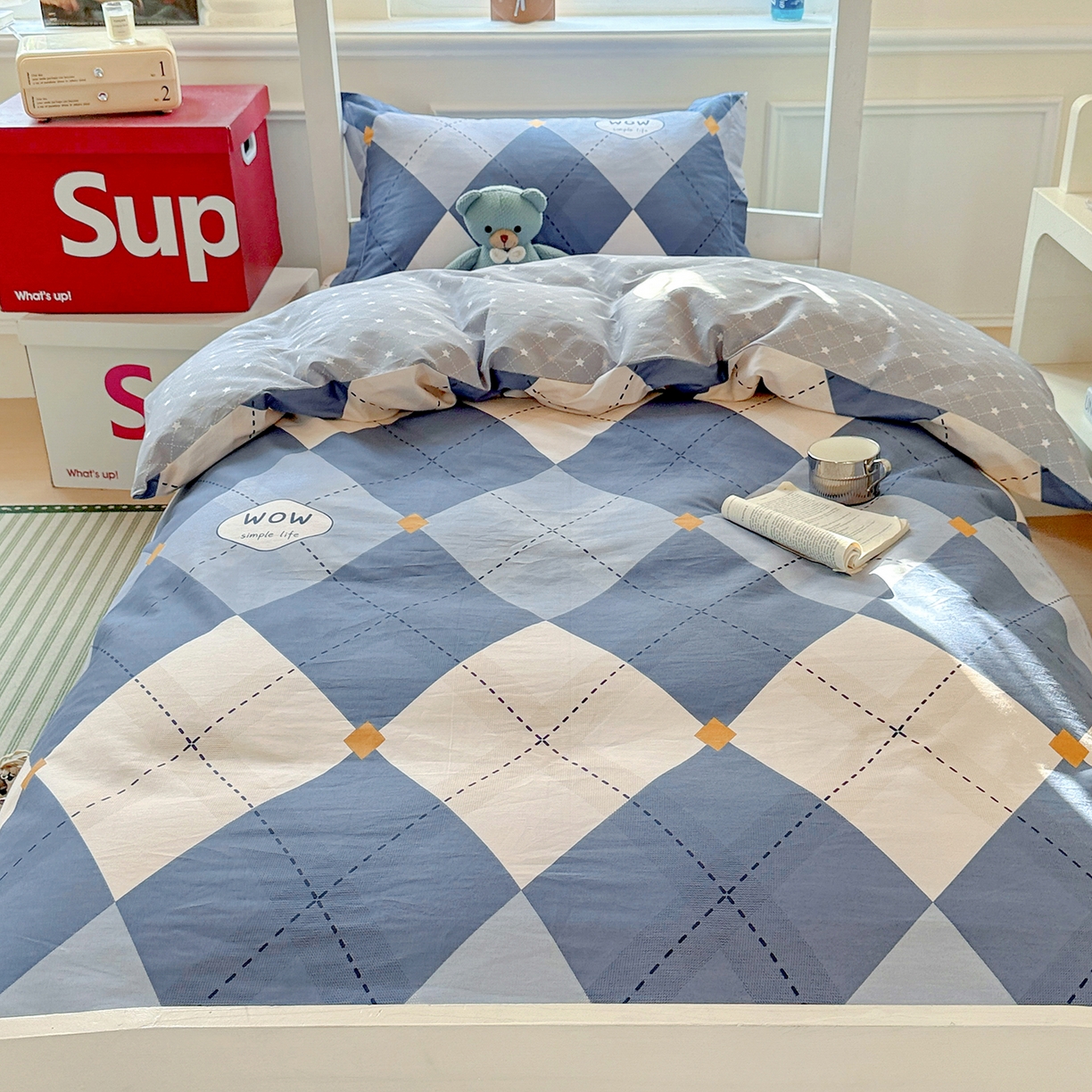 91家纺网 家纺一手货源 找家纺 依庭 2025新款全棉印花学生三件套宿舍三件套全棉三件套纯棉三件套 意林