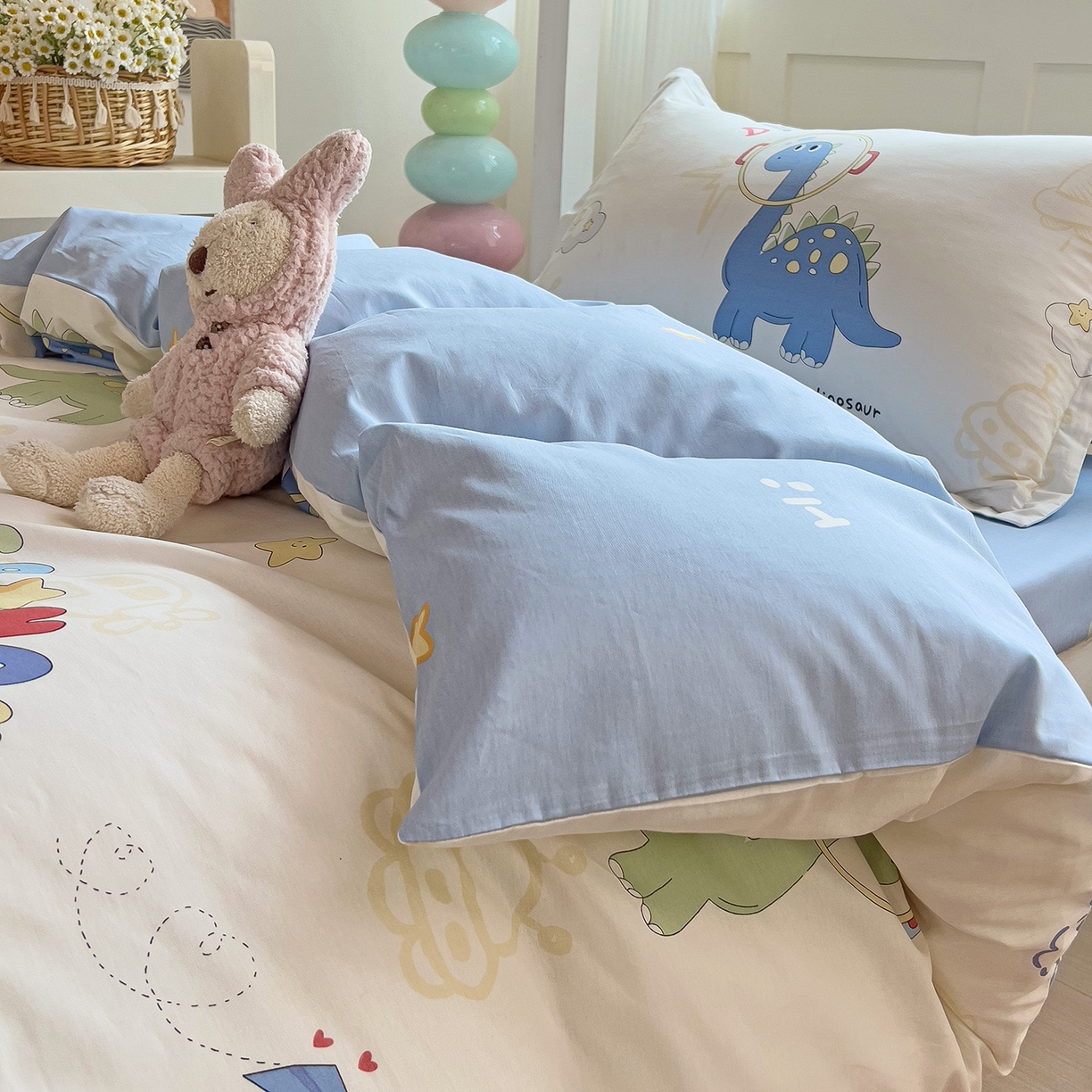 91家纺网 家纺一手货源 找家纺 依庭 2025新款全棉印花学生三件套宿舍三件套全棉三件套纯棉三件套 遨游太空