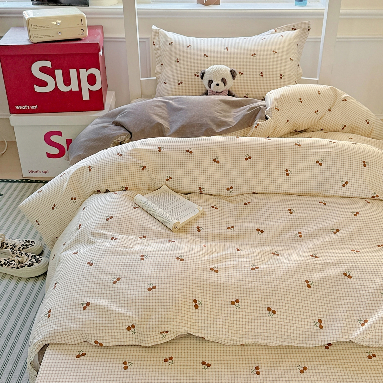 91家纺网 家纺一手货源 找家纺 依庭 2025新款全棉印花学生三件套宿舍三件套全棉三件套纯棉三件套 樱姿