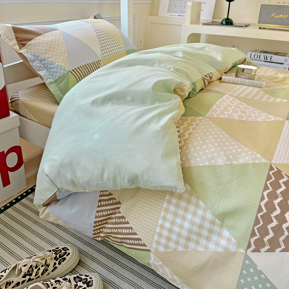 91家纺网 家纺一手货源 找家纺 依庭 2025新款全棉印花学生三件套宿舍三件套全棉三件套纯棉三件套 云峰