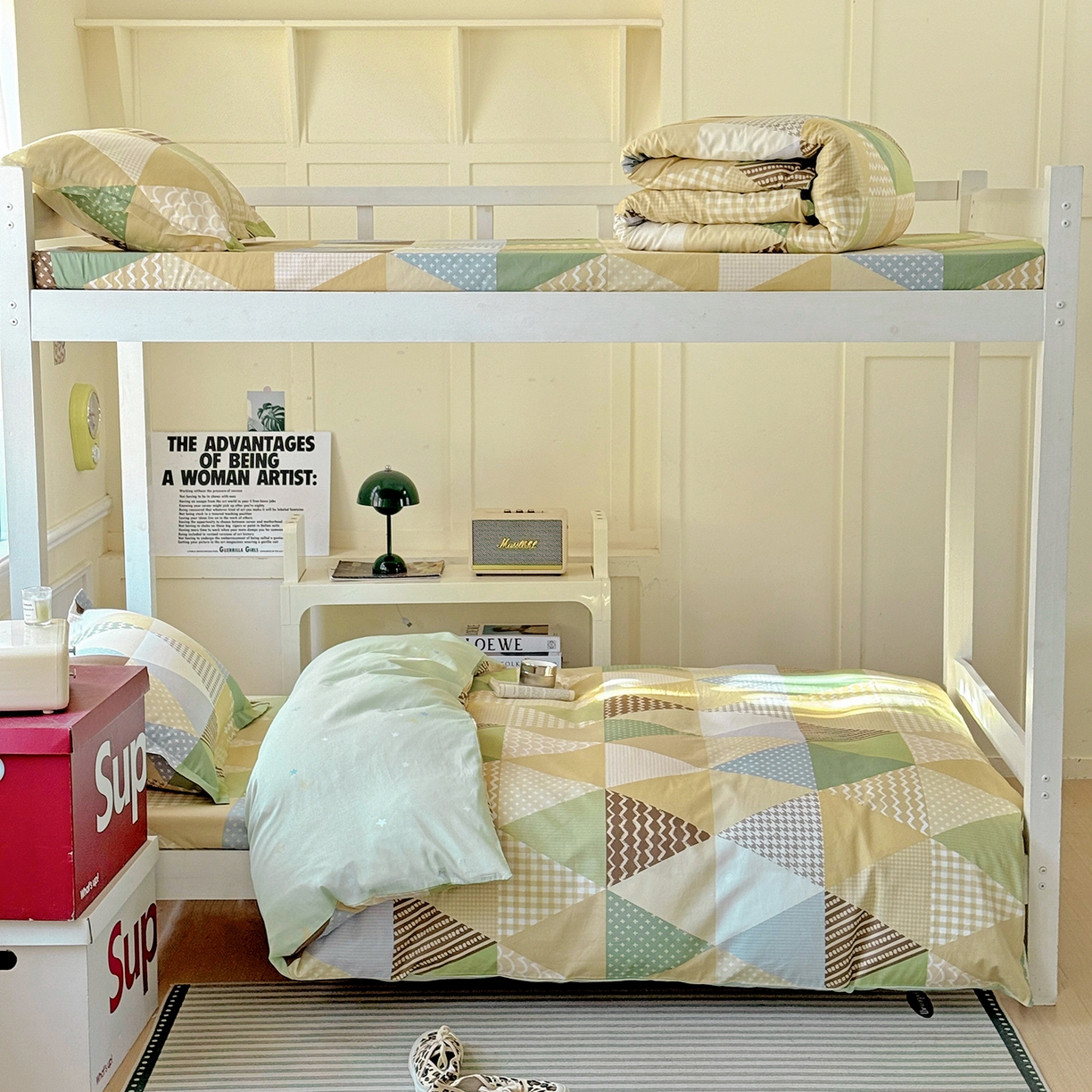 91家纺网 家纺一手货源 找家纺 依庭 2025新款全棉印花学生三件套宿舍三件套全棉三件套纯棉三件套 云峰