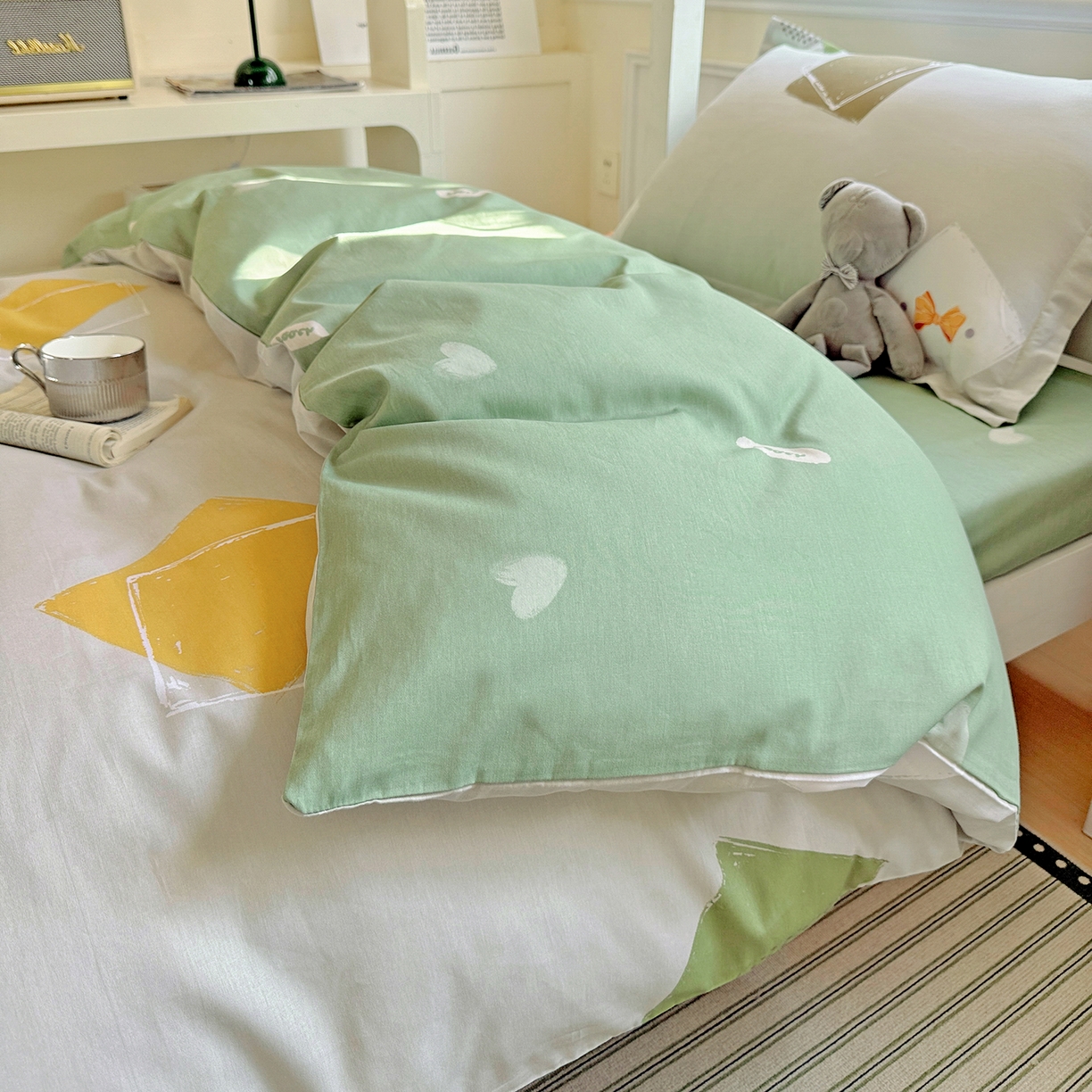 91家纺网 家纺一手货源 找家纺 依庭 2025新款全棉印花学生三件套宿舍三件套全棉三件套纯棉三件套 星烁