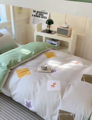 91家纺网 家纺一手货源 找家纺 依庭 2025新款全棉印花学生三件套宿舍三件套全棉三件套纯棉三件套 星烁