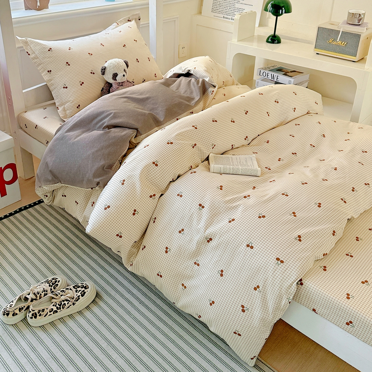 91家纺网 家纺一手货源 找家纺 依庭 2025新款全棉印花学生三件套宿舍三件套全棉三件套纯棉三件套 樱姿