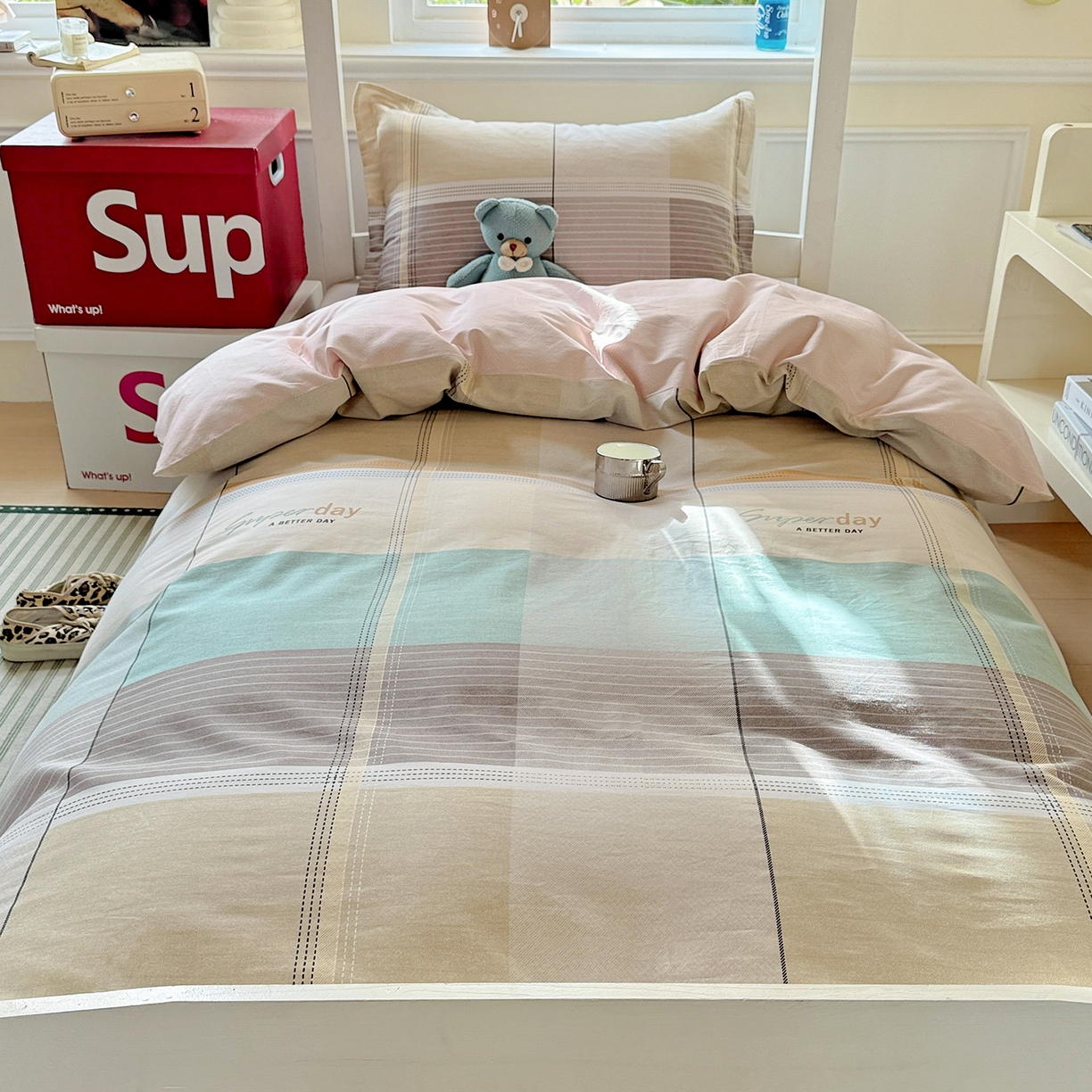 91家纺网 家纺一手货源 找家纺 依庭 2025新款全棉印花学生三件套宿舍三件套全棉三件套纯棉三件套 阳光沙漠