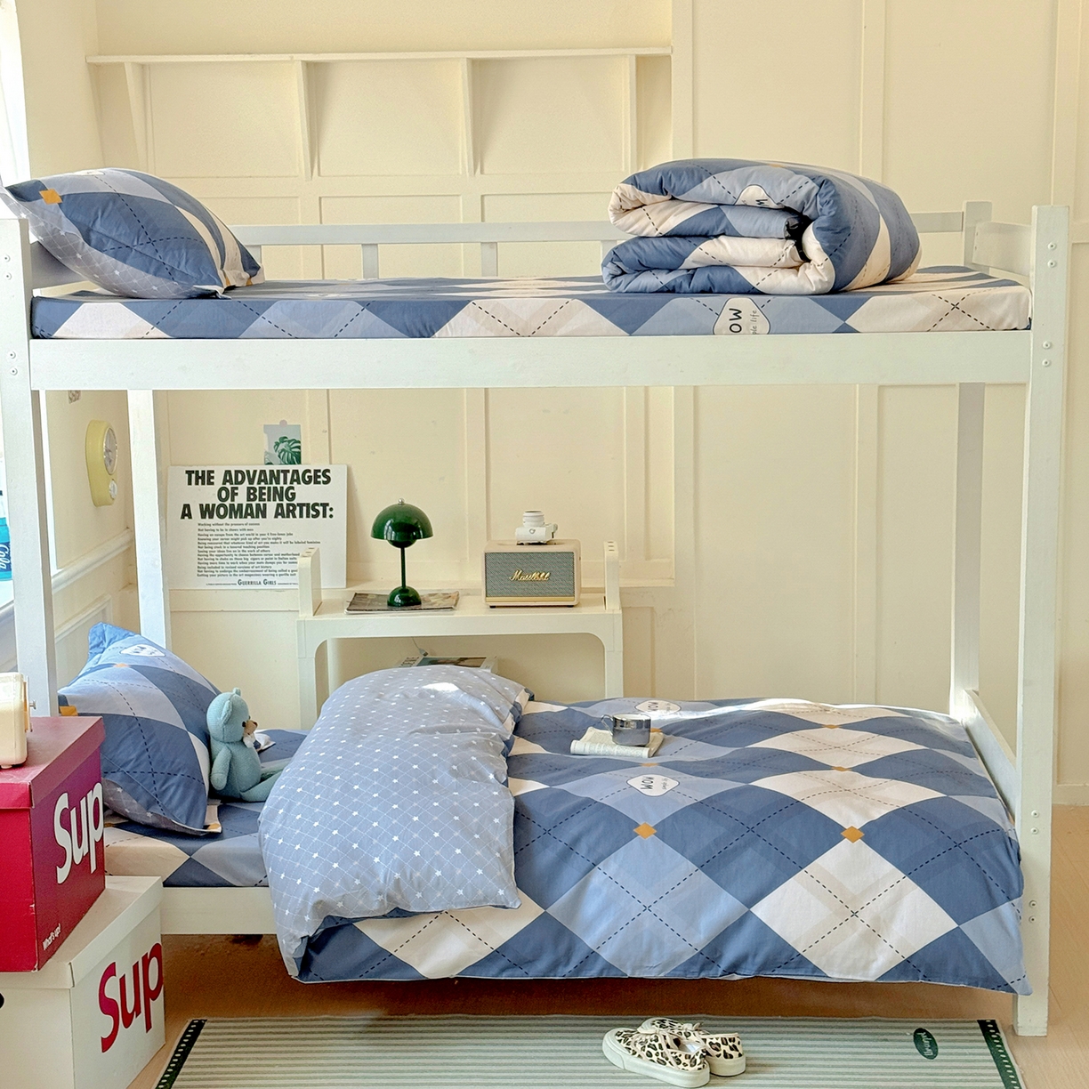 91家纺网 家纺一手货源 找家纺 依庭 2025新款全棉印花学生三件套宿舍三件套全棉三件套纯棉三件套 意林