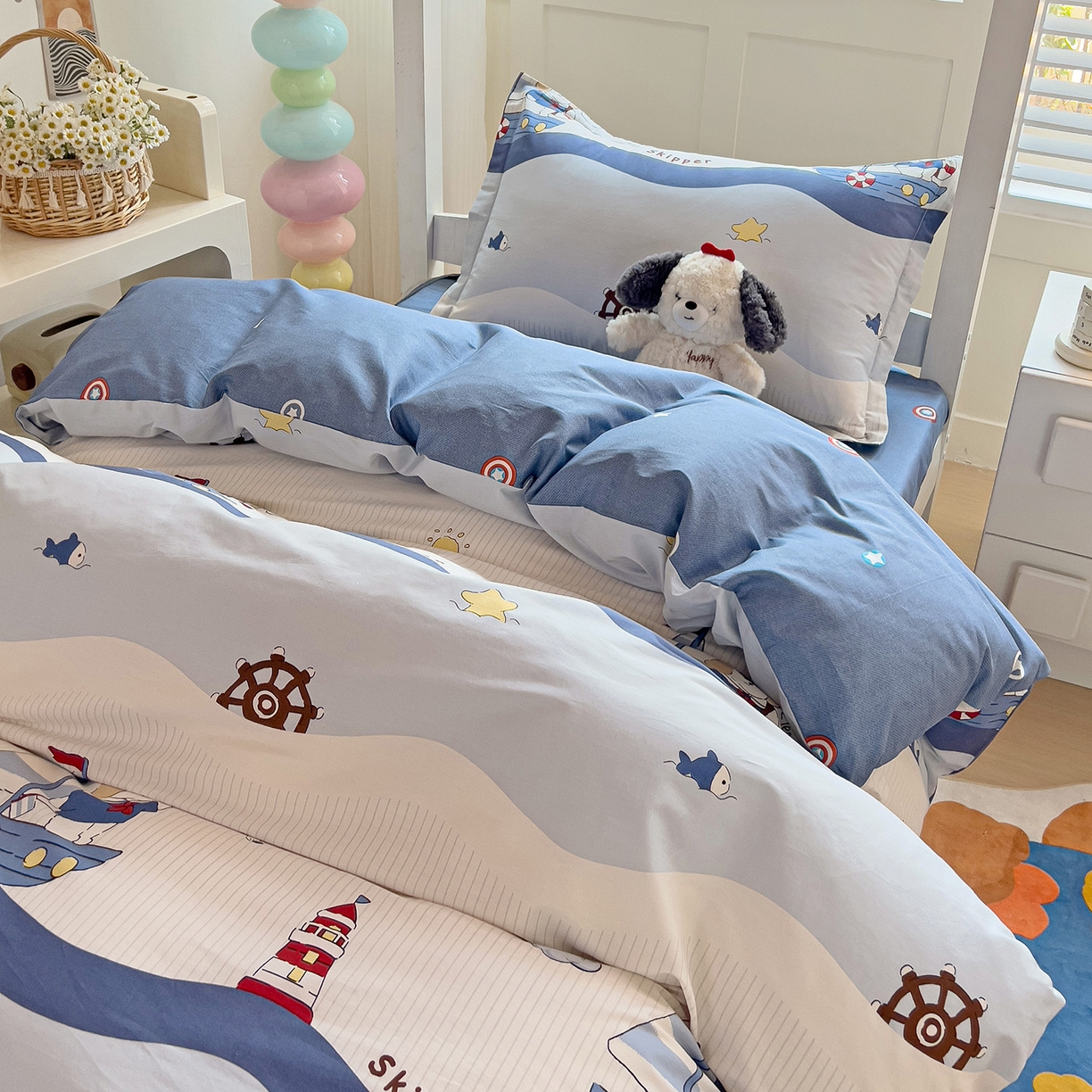 91家纺网 家纺一手货源 找家纺 依庭 2025新款全棉印花学生三件套宿舍三件套全棉三件套纯棉三件套 星夜号