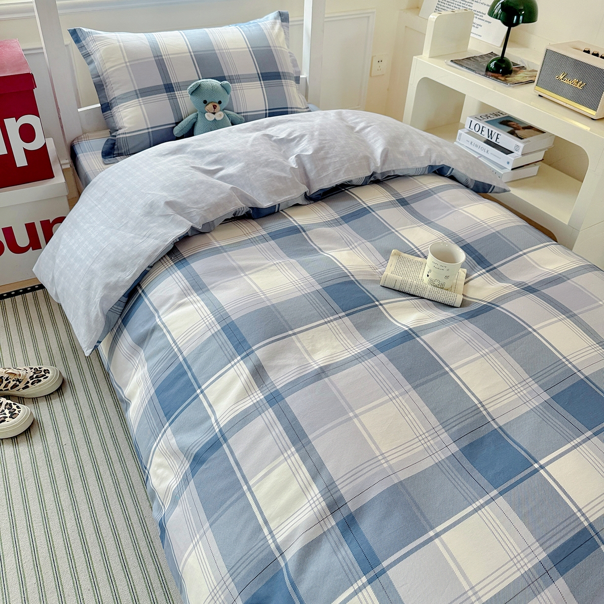 91家纺网 家纺一手货源 找家纺 依庭 2025新款全棉印花学生三件套宿舍三件套全棉三件套纯棉三件套 悬浮晶阵