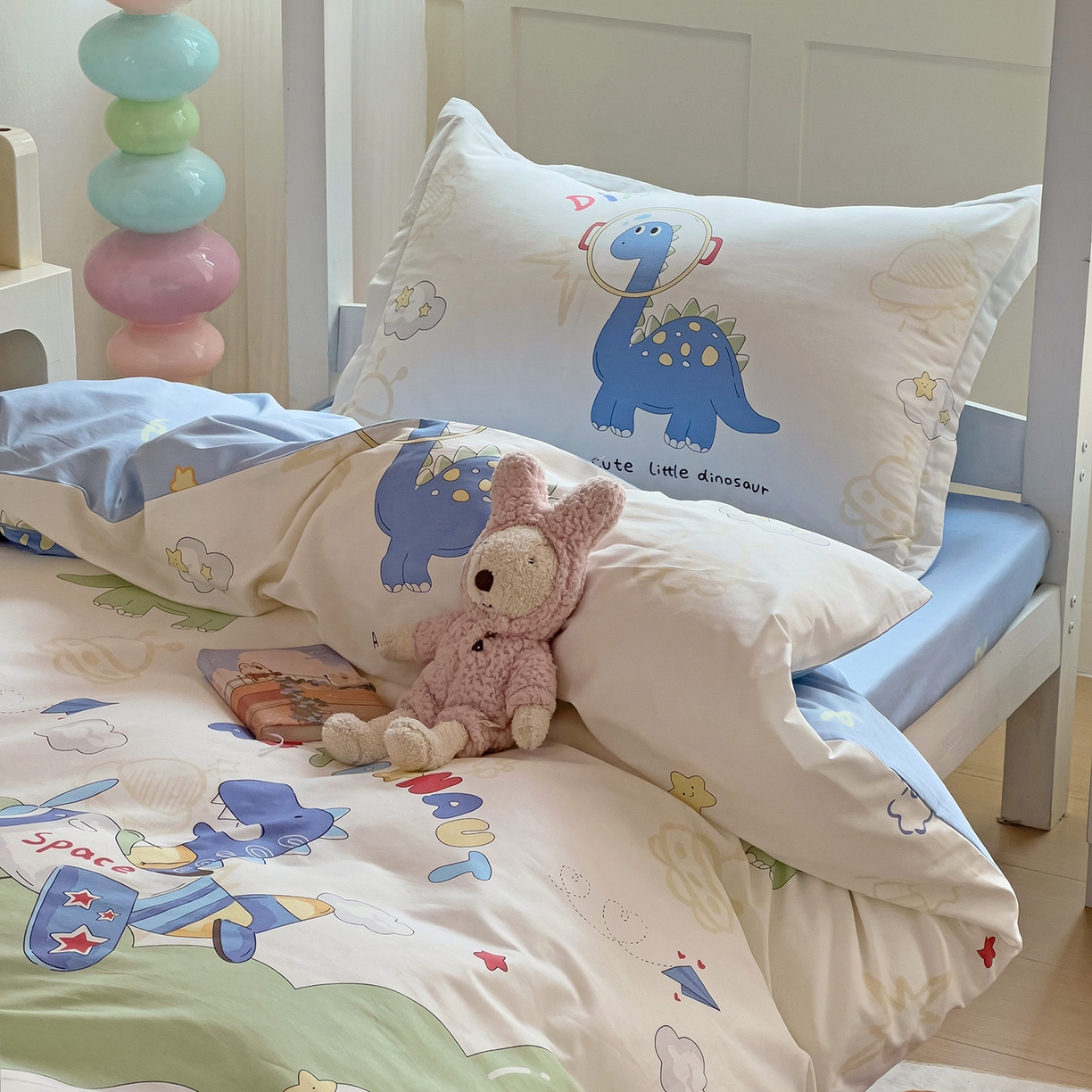 91家纺网 家纺一手货源 找家纺 依庭 2025新款全棉印花学生三件套宿舍三件套全棉三件套纯棉三件套 遨游太空