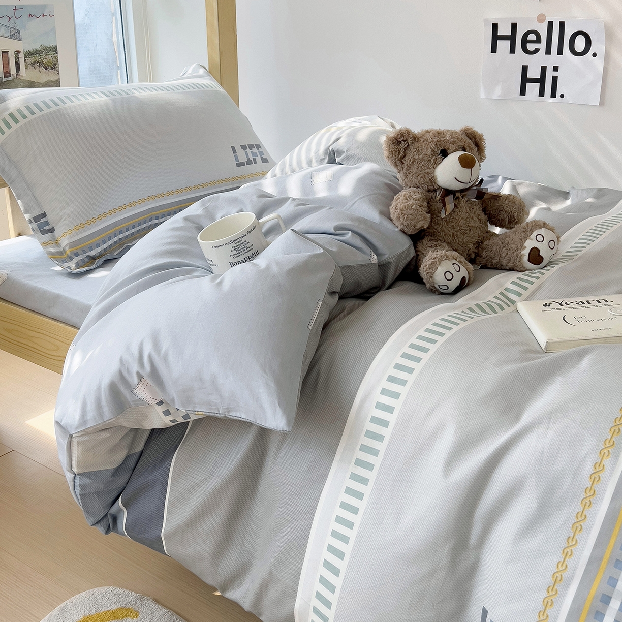 91家纺网 家纺一手货源 找家纺 依庭 2025新款全棉印花学生三件套宿舍三件套全棉三件套纯棉三件套 慕尼