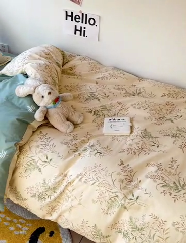 91家纺网 家纺一手货源 找家纺 依庭 2025新款全棉印花学生三件套宿舍三件套全棉三件套纯棉三件套 仙草