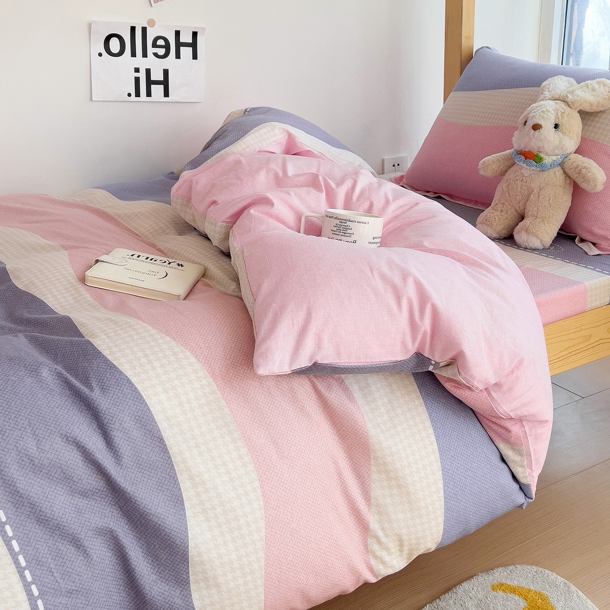 91家纺网 家纺一手货源 找家纺 依庭 2025新款全棉印花学生三件套宿舍三件套全棉三件套纯棉三件套 莫妮卡