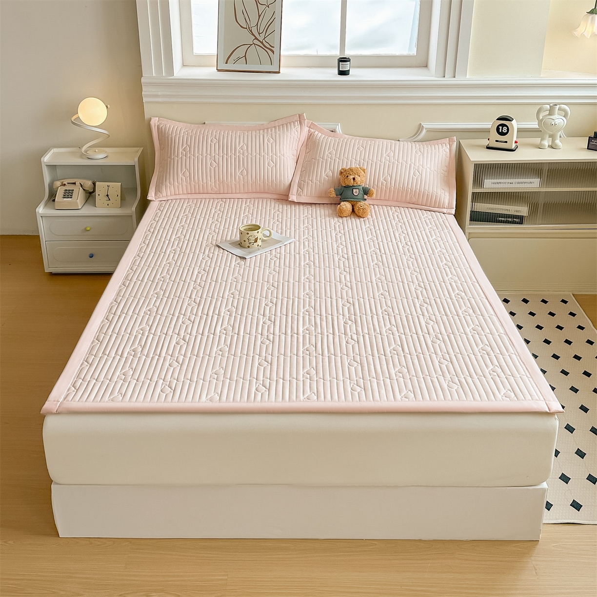 91家纺网 家纺一手货源 找家纺 （总）雯豆家纺 2025新款加厚夹棉床褥子防滑床垫床护垫纯色素色绗缝垫子