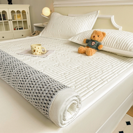 91家纺网 家纺一手货源 找家纺 （总）雯豆家纺 2025新款加厚夹棉床褥子防滑床垫床护垫纯色素色绗缝垫子