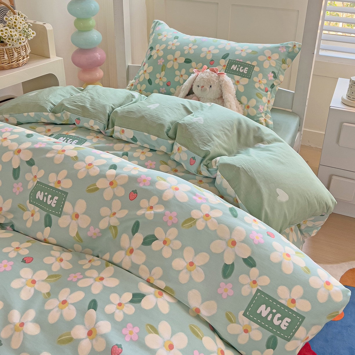 91家纺网 家纺一手货源 找家纺 依庭 2025新款全棉印花学生三件套宿舍三件套全棉三件套纯棉三件套 花满城