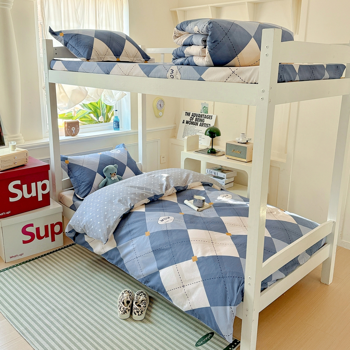 91家纺网 家纺一手货源 找家纺 依庭 2025新款全棉印花学生三件套宿舍三件套全棉三件套纯棉三件套 意林