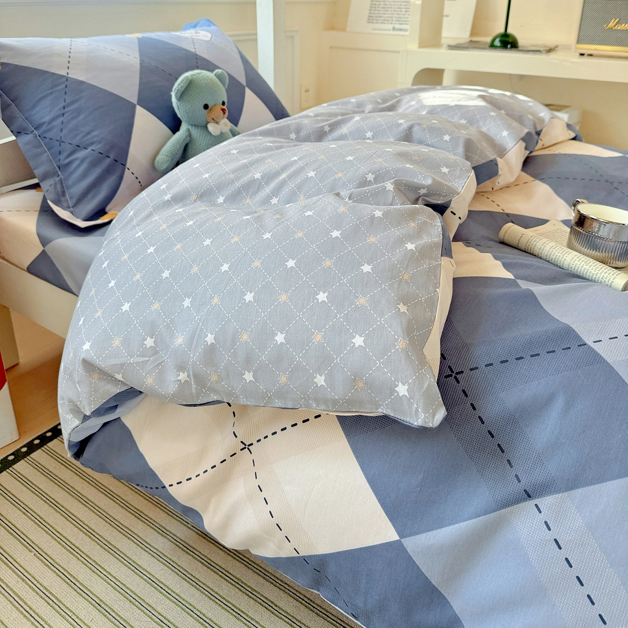 91家纺网 家纺一手货源 找家纺 依庭 2025新款全棉印花学生三件套宿舍三件套全棉三件套纯棉三件套 意林