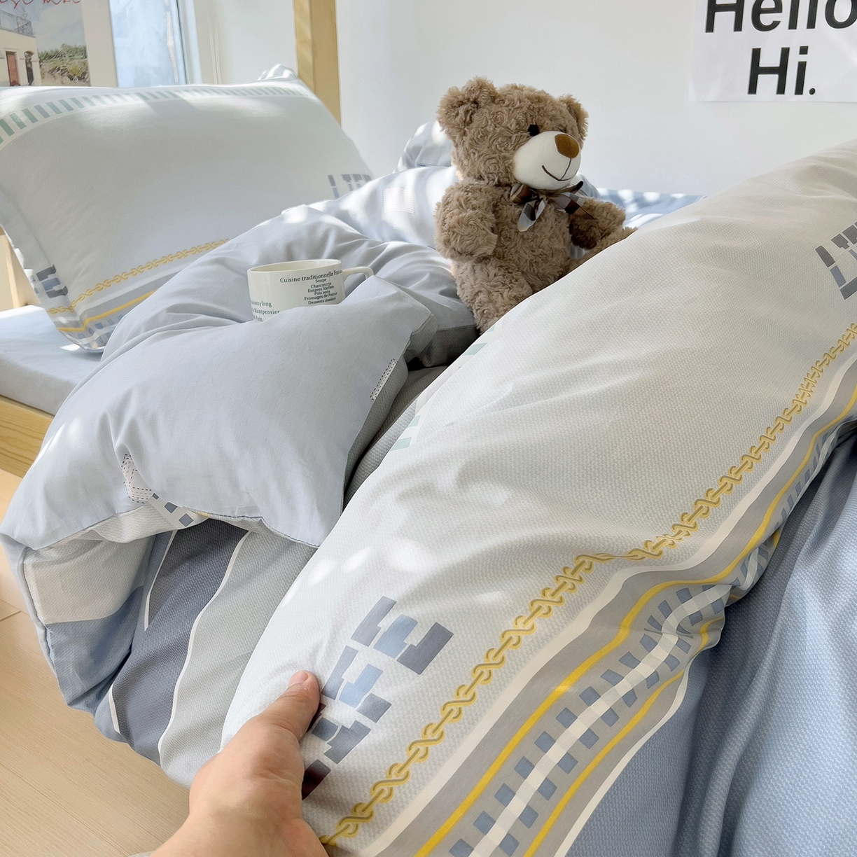 91家纺网 家纺一手货源 找家纺 依庭 2025新款全棉印花学生三件套宿舍三件套全棉三件套纯棉三件套 慕尼