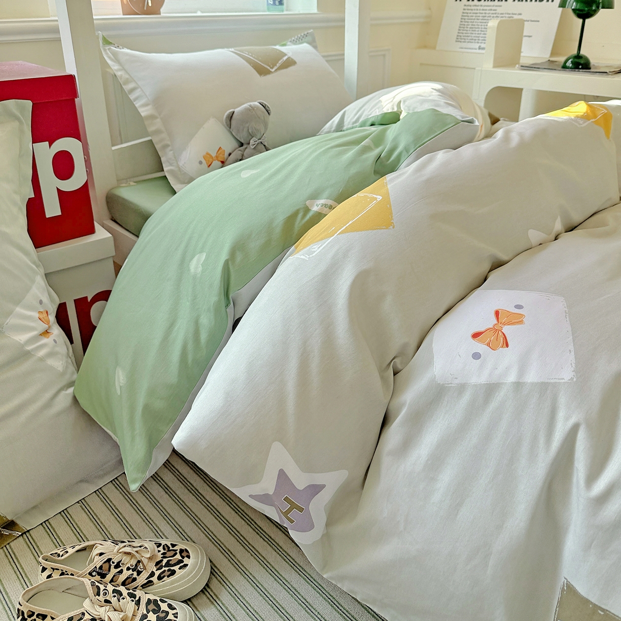 91家纺网 家纺一手货源 找家纺 依庭 2025新款全棉印花学生三件套宿舍三件套全棉三件套纯棉三件套 星烁