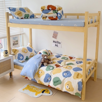 91家纺网 家纺一手货源 找家纺 （总）依庭 2025新款全棉印花学生三件套宿舍三件套全棉三件套纯棉三件套