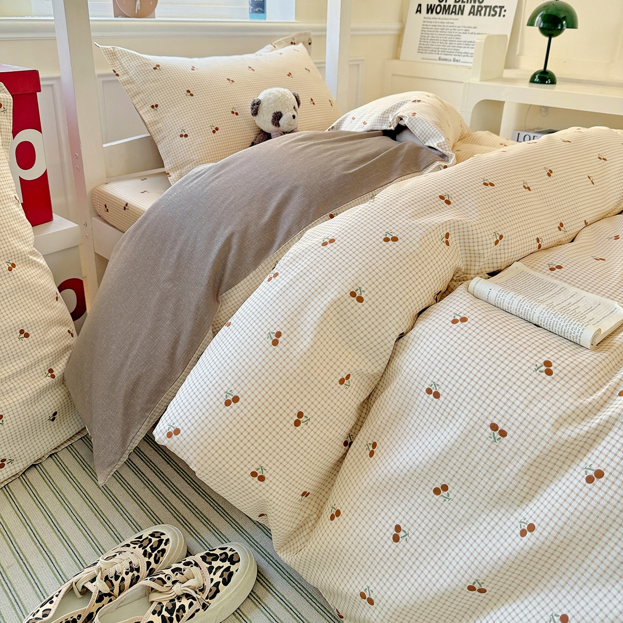 91家纺网 家纺一手货源 找家纺 依庭 2025新款全棉印花学生三件套宿舍三件套全棉三件套纯棉三件套 樱姿