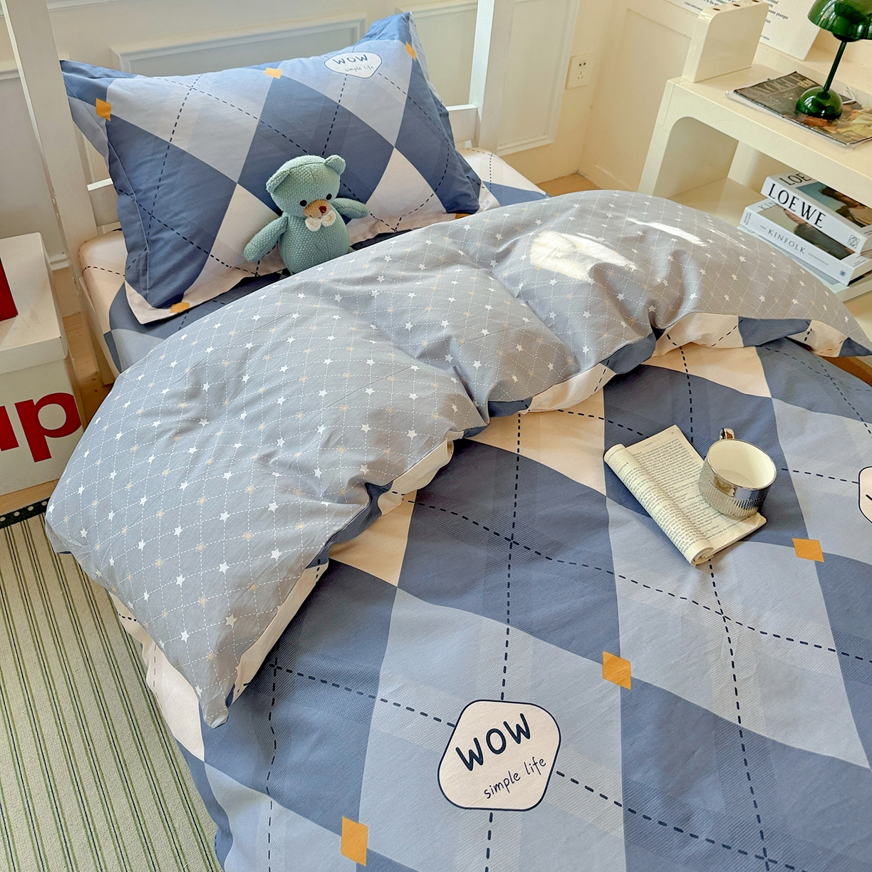 91家纺网 家纺一手货源 找家纺 依庭 2025新款全棉印花学生三件套宿舍三件套全棉三件套纯棉三件套 意林