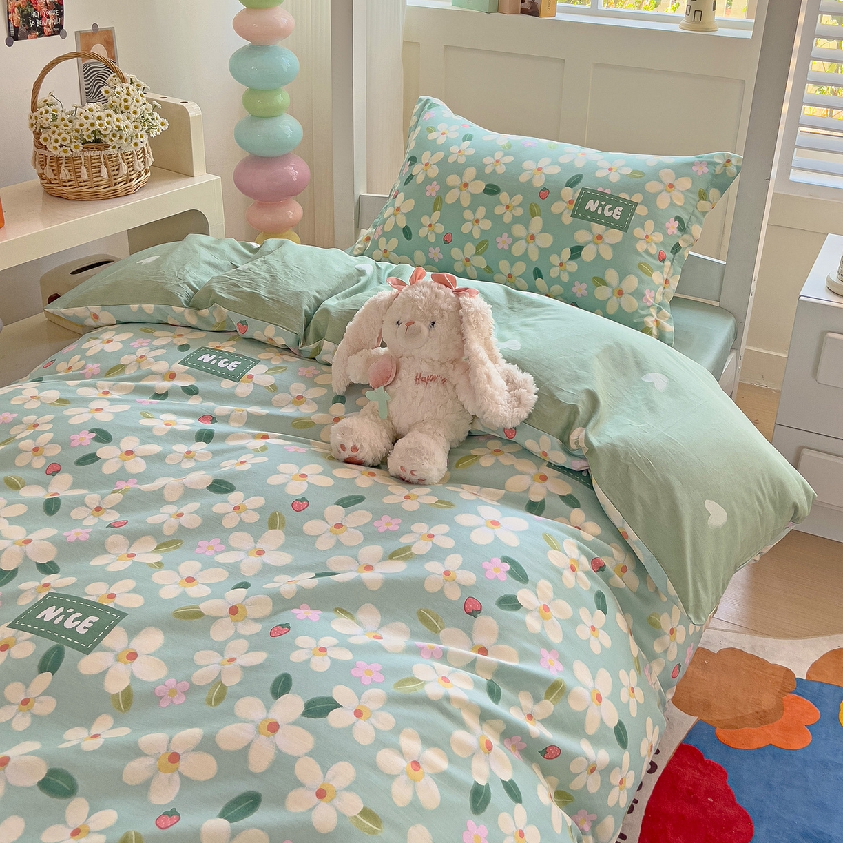 91家纺网 家纺一手货源 找家纺 依庭 2025新款全棉印花学生三件套宿舍三件套全棉三件套纯棉三件套 花满城