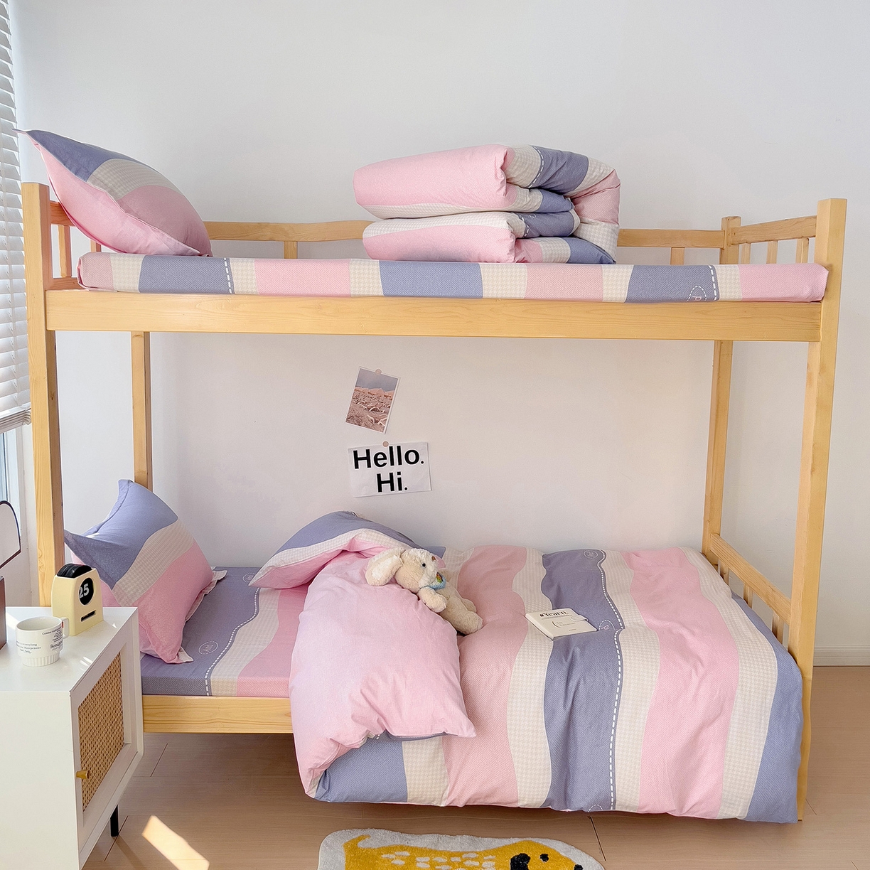 91家纺网 家纺一手货源 找家纺 依庭 2025新款全棉印花学生三件套宿舍三件套全棉三件套纯棉三件套 莫妮卡