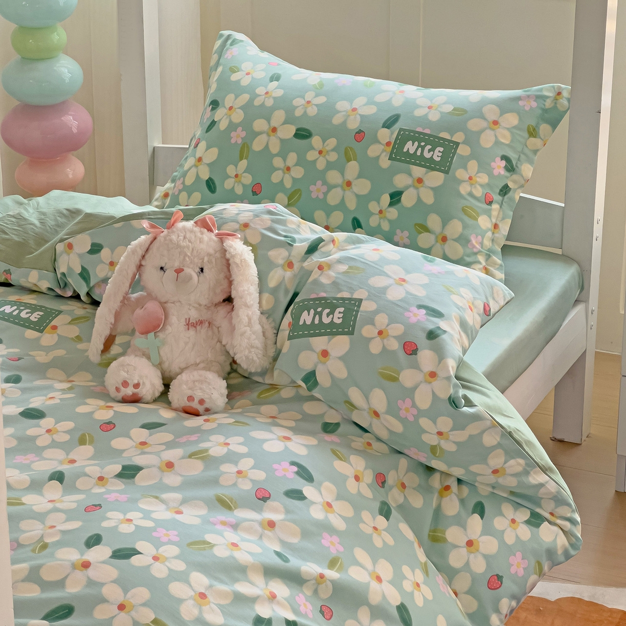 91家纺网 家纺一手货源 找家纺 依庭 2025新款全棉印花学生三件套宿舍三件套全棉三件套纯棉三件套 花满城