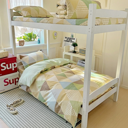 依庭 2025新款全棉印花学生三件套宿舍三件套全棉三件套纯棉三件套 云峰