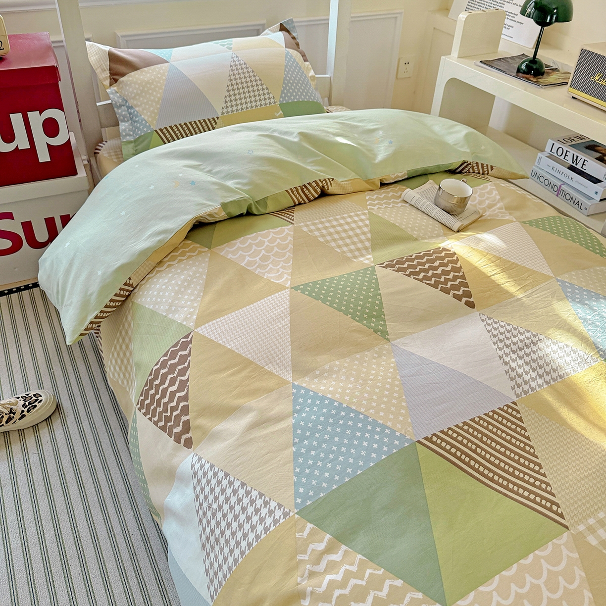 91家纺网 家纺一手货源 找家纺 依庭 2025新款全棉印花学生三件套宿舍三件套全棉三件套纯棉三件套 云峰